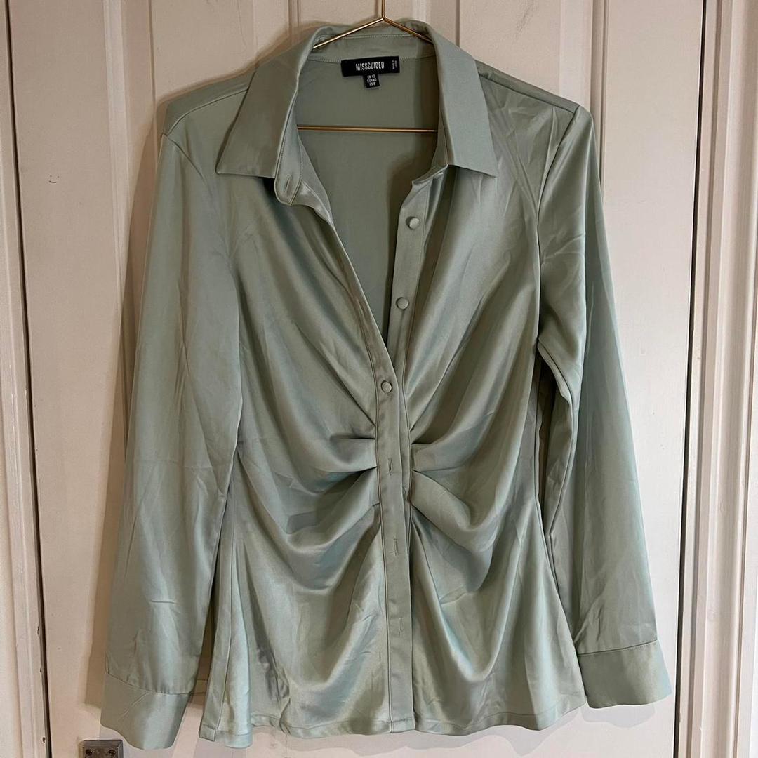Pale green satin shirt - size 12 - worn once