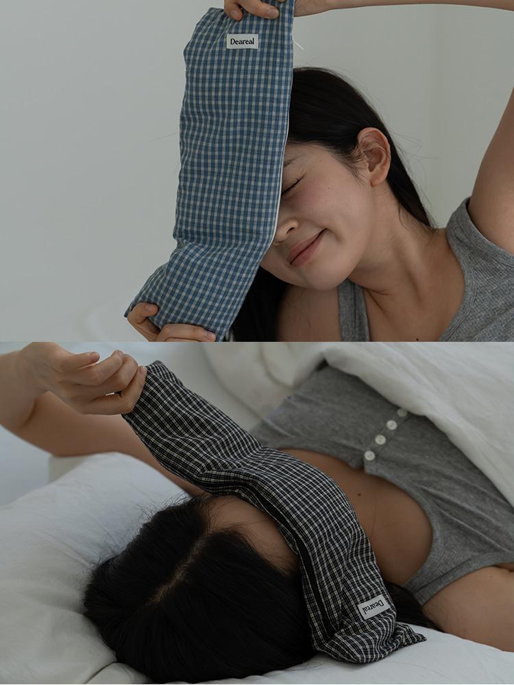(전용 파우치 증정) 디어리얼 고소한 곡물 롱 아이필로우 눈찜질팩 - 체크블루/체크블랙