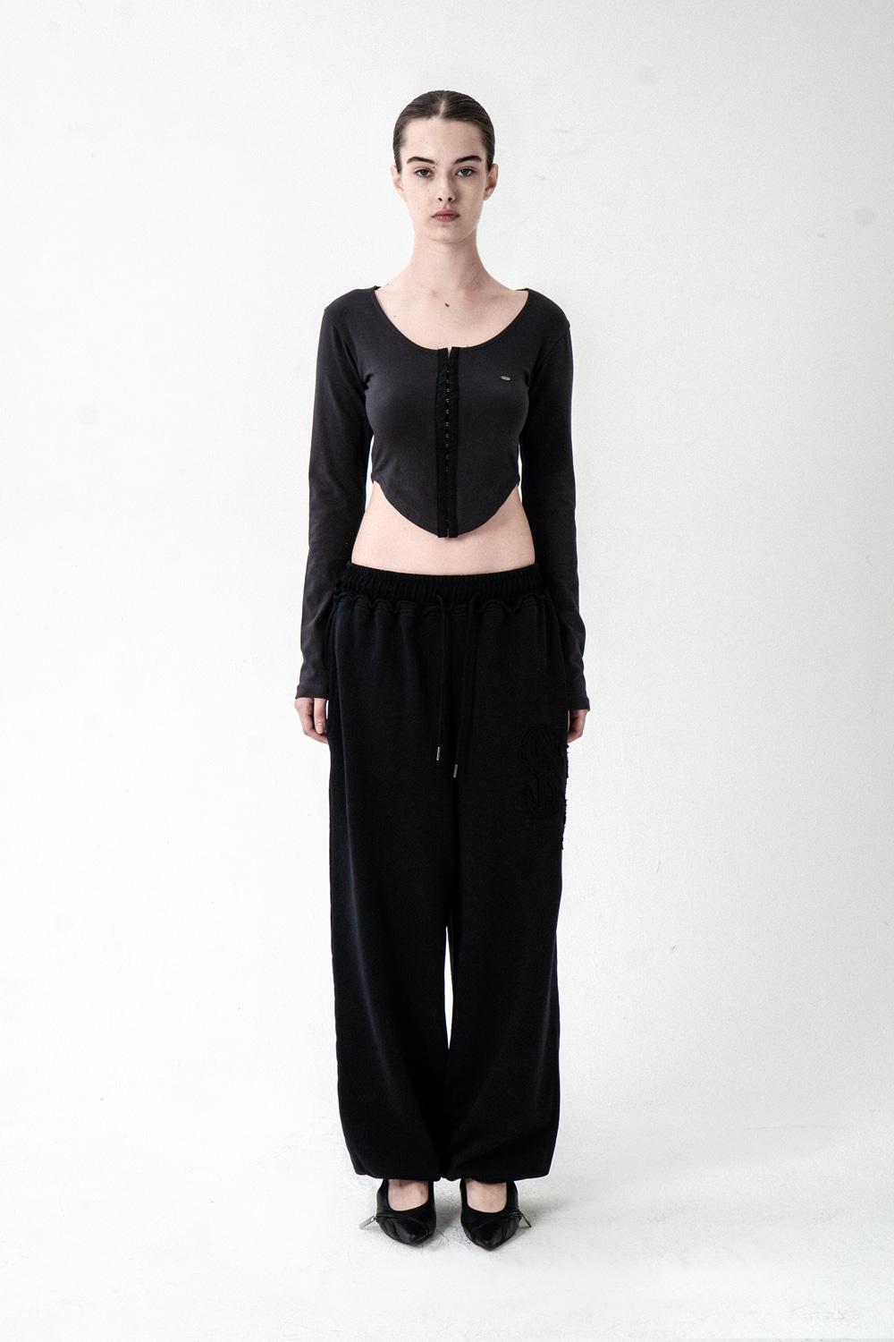 TAPE CUTTING LONG SLEEVE CHARCOAL