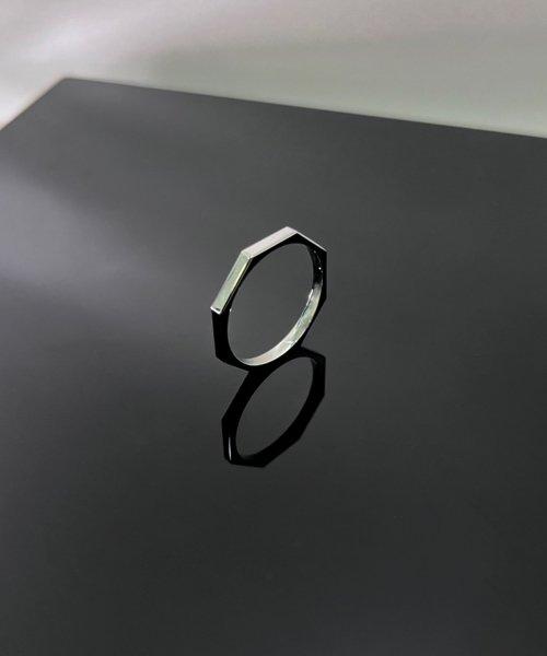 [남여공용] 육각유광실버 써지컬스틸반지 / GTR-005