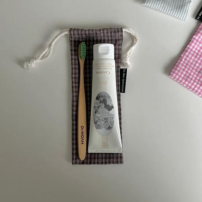 빈티지 체크 칫솔 케이스