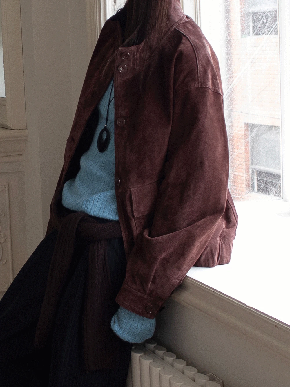 POST LEATHER BLOUSON (2COLORS)