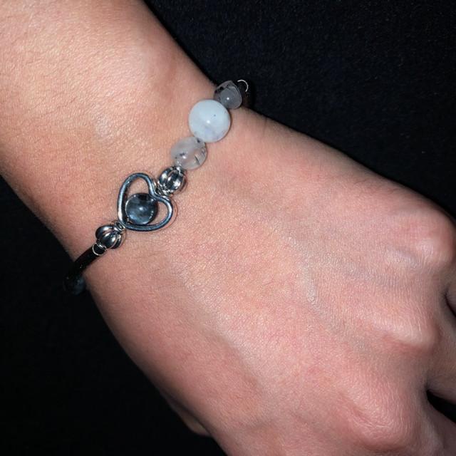 아호 (雅號) 침수석 엔틱 하트팔찌