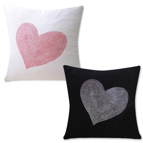 블링블링 하트쿠션 - B&W