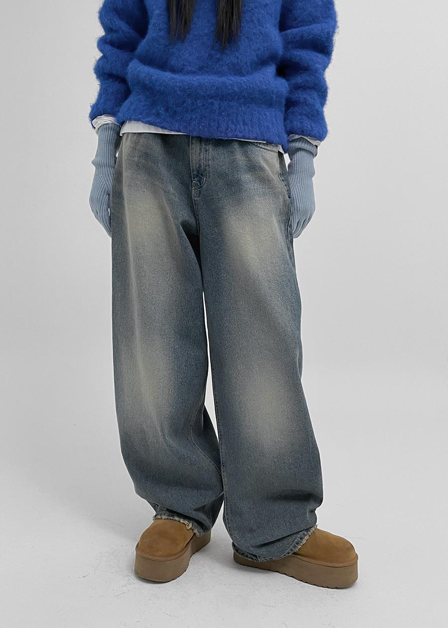 위라츄 포켓 와이드 데님팬츠