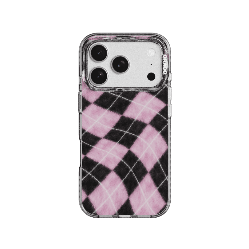 MAGSAFE LAYERS FRAME CASE CLEAR BLACK - IRREGULAR ARGYLE