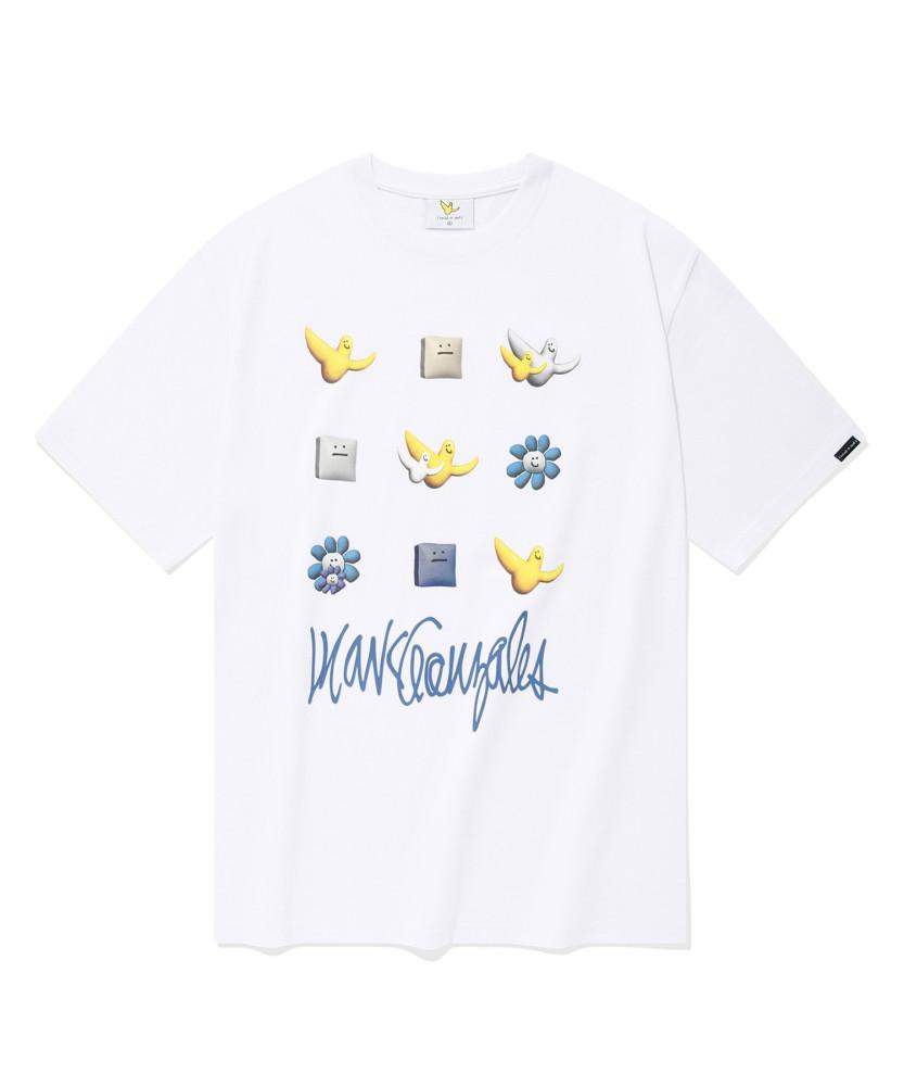 마크 곤잘레스 왓잇이즌 3D 멀티 로고 반팔 티셔츠 화이트 와릿이즌