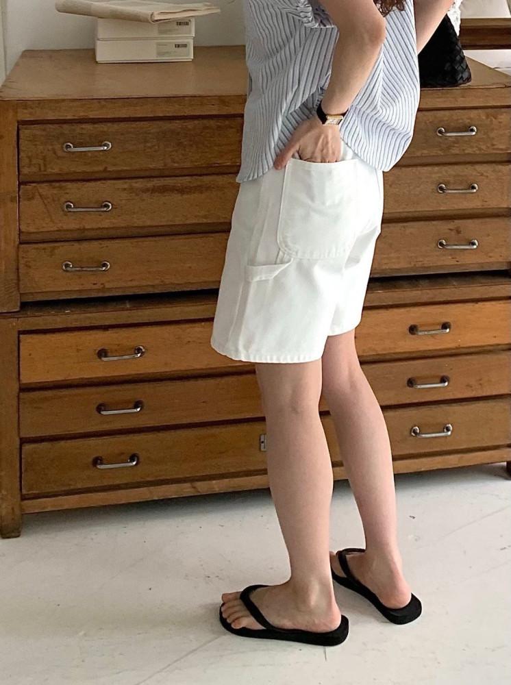 fllanel 플라넬 워크 쇼츠 코튼 팬츠 데님 반바지 (2col)