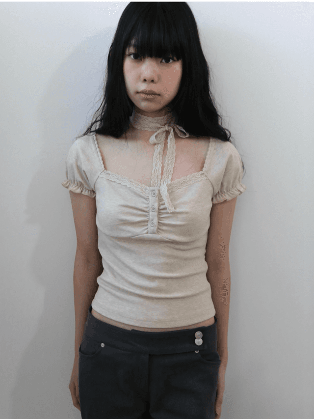 시에세이치 lace t-shirt