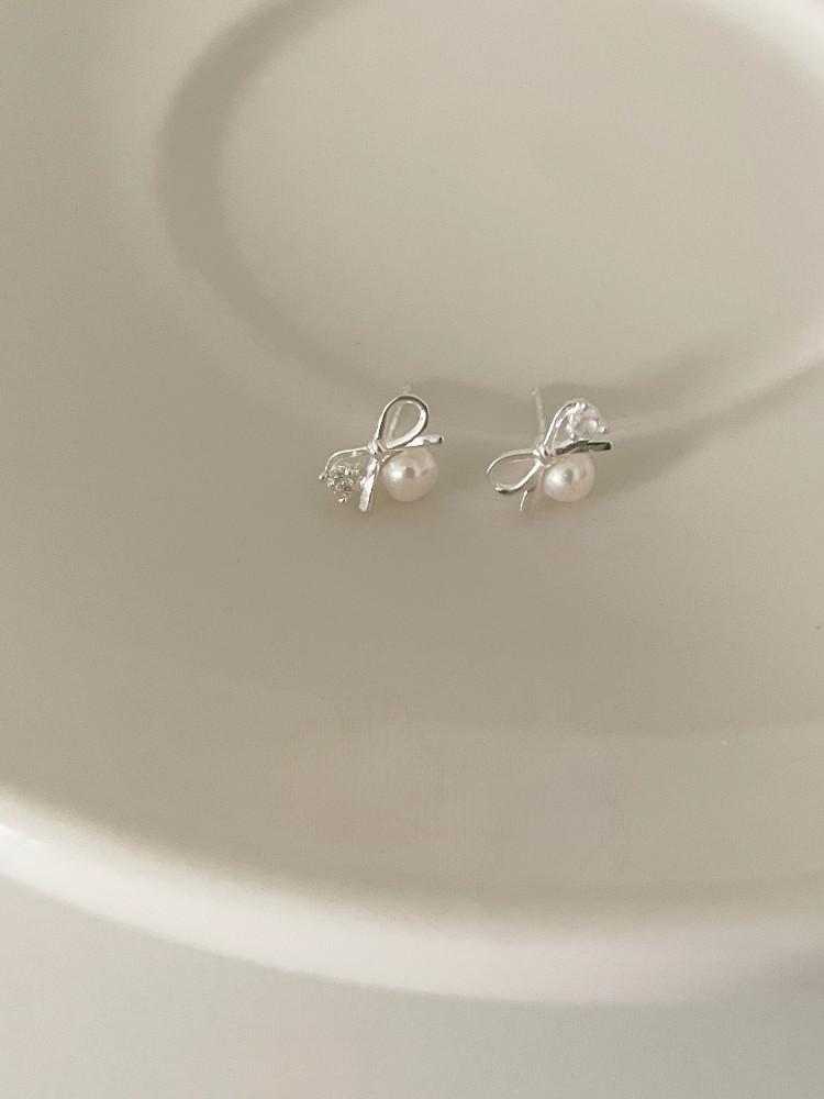 [모브닝/ 925 silver] 소프티 리본 귀걸이