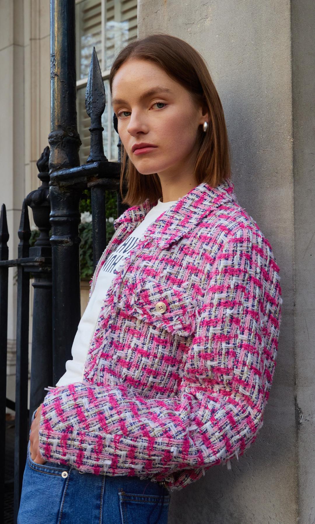 Shine Tweed Jacket_Pink