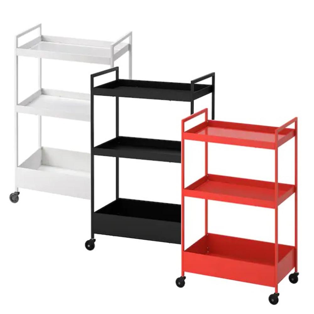 이케아 니사포르스 카트 레드, 트롤리 웨건 다용도 키친 3단 미용실 철제 이동식 로스코그