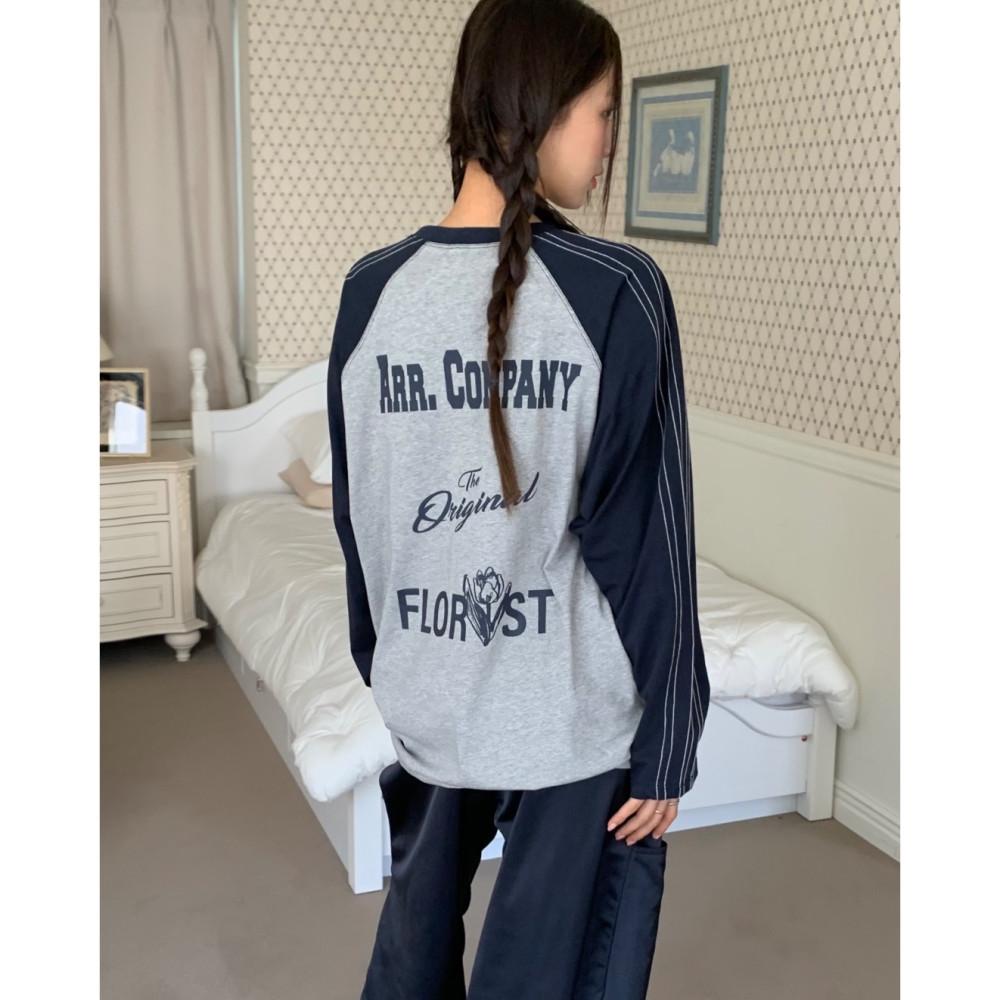 (당일) Arr 아르 오리지날 티셔츠 나그랑 스티치 배색 오리지널 긴팔티