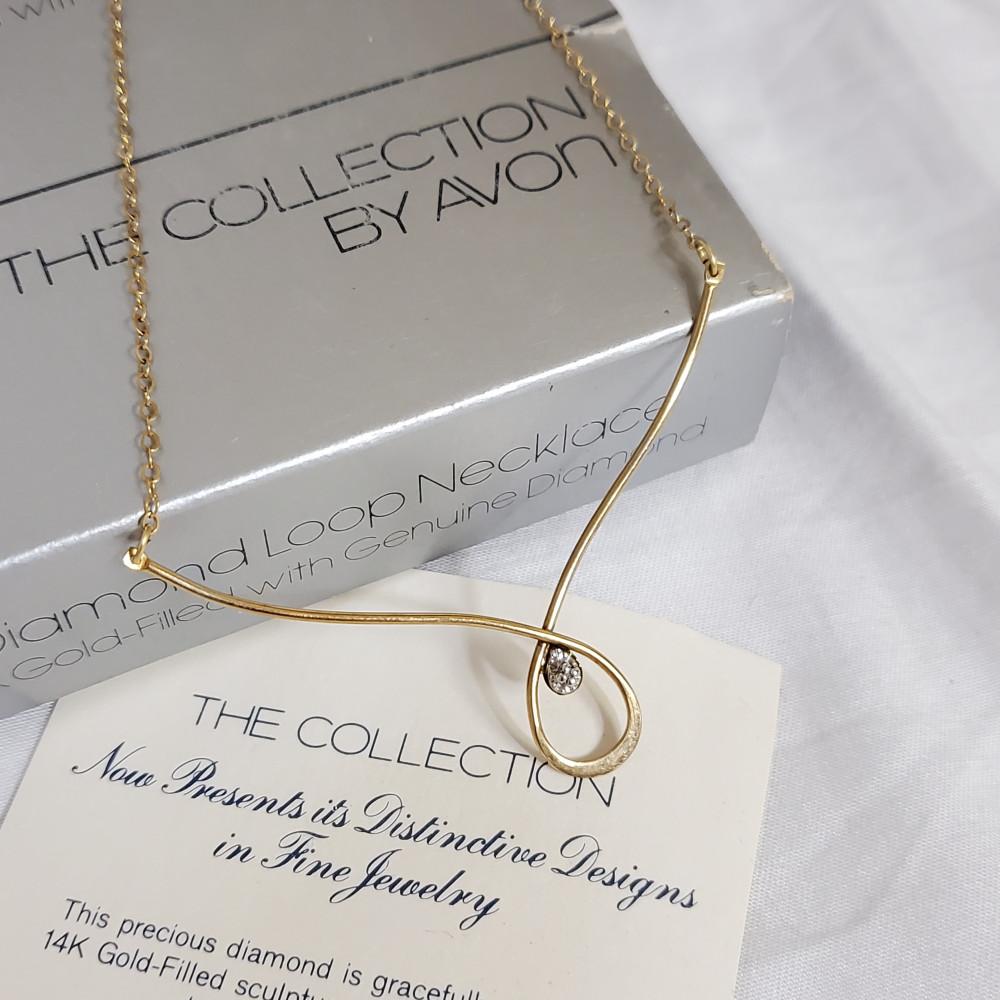 [중고] [AVON] 1970년대 The Collection 시리즈 리얼 다이아몬드 빈티지 목걸이 J#6610 : 빈티지 주얼리(할인가)