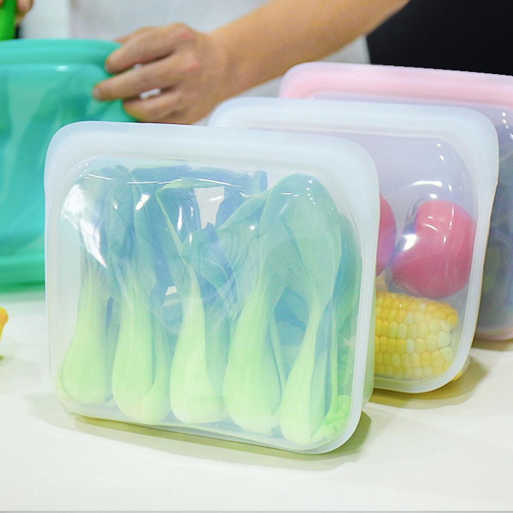 스탠딩 실리콘 지퍼백 지퍼팩 대형 특대형 슬라이드 PVC 1800ml 냉장고정리