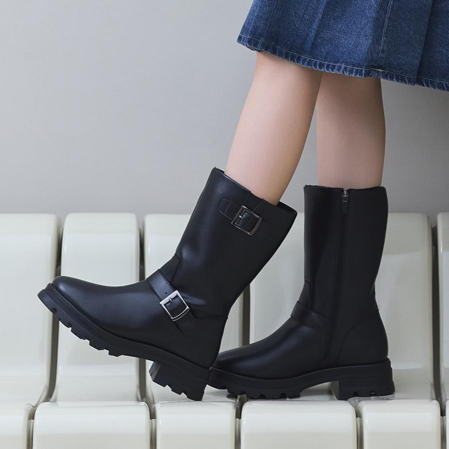 [한으뜸 착용] 인텐스 by 엘칸토 여성 캐주얼 바이커 몰드 부츠 5cm LCWA34I34V