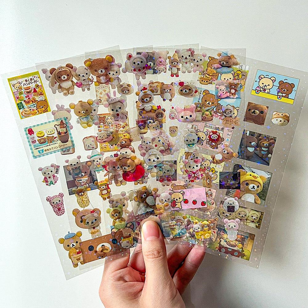 [5장 구성] 리락쿠마 홀로그램 투명 다꾸 스티커