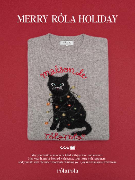 HOLIDAY ROLA CAT PULLOVER KNIT GRAY