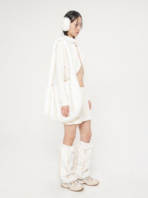 퍼 숄더 백, 아이보리