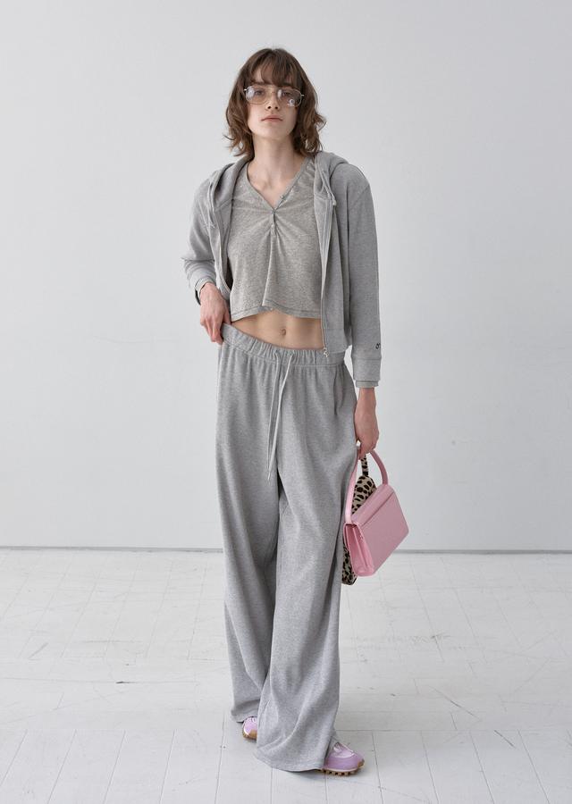 SOFT WAFFLE EASY PANTS GRAY