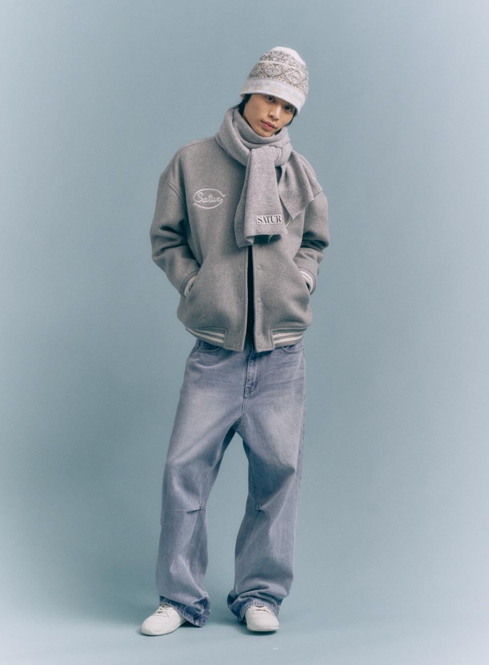 Verona Knit Muffler - Light Gray