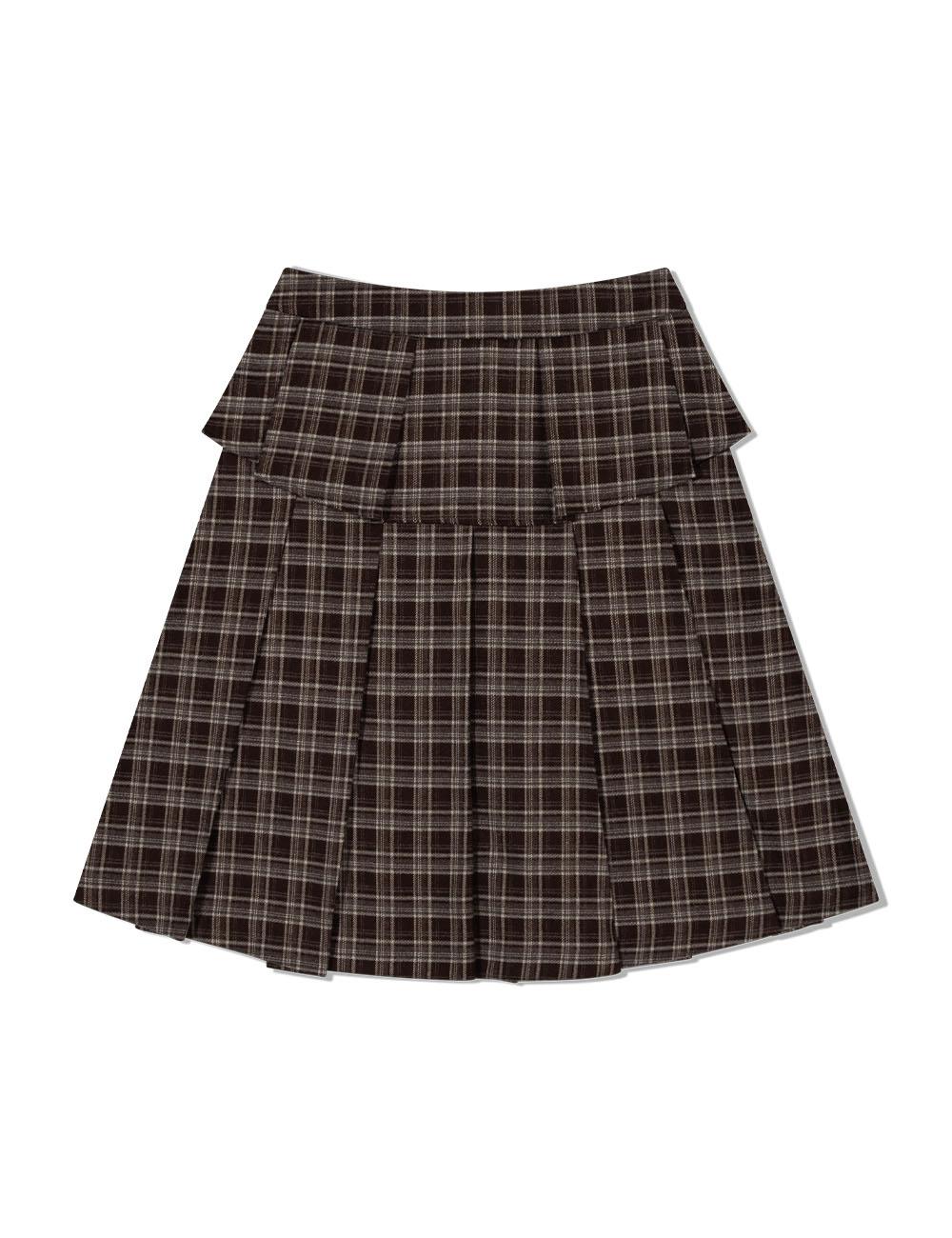 TULIP MIDI SKIRT(BROWN)