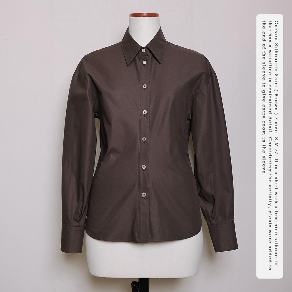 Curved Silhouette Shirt_Brown