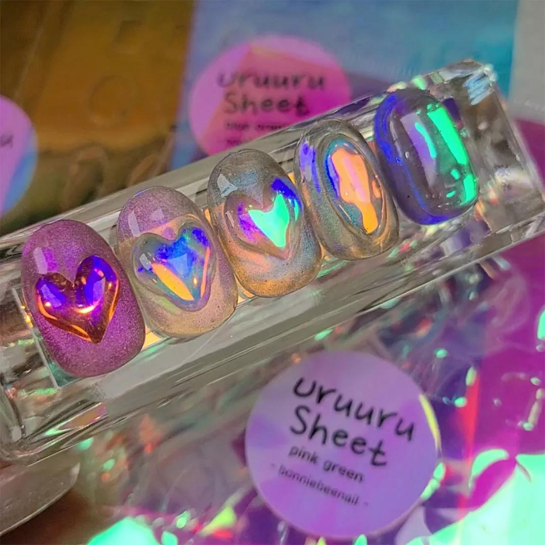 [보니비네일] 루미네슨트 | 컷팅 우루우루 시트 3종(1매입) {8x13cm/1매입}