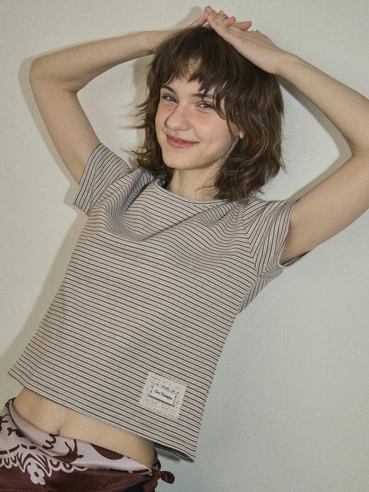 Vintage stripe t-shirt_Brown(O25-TP05)