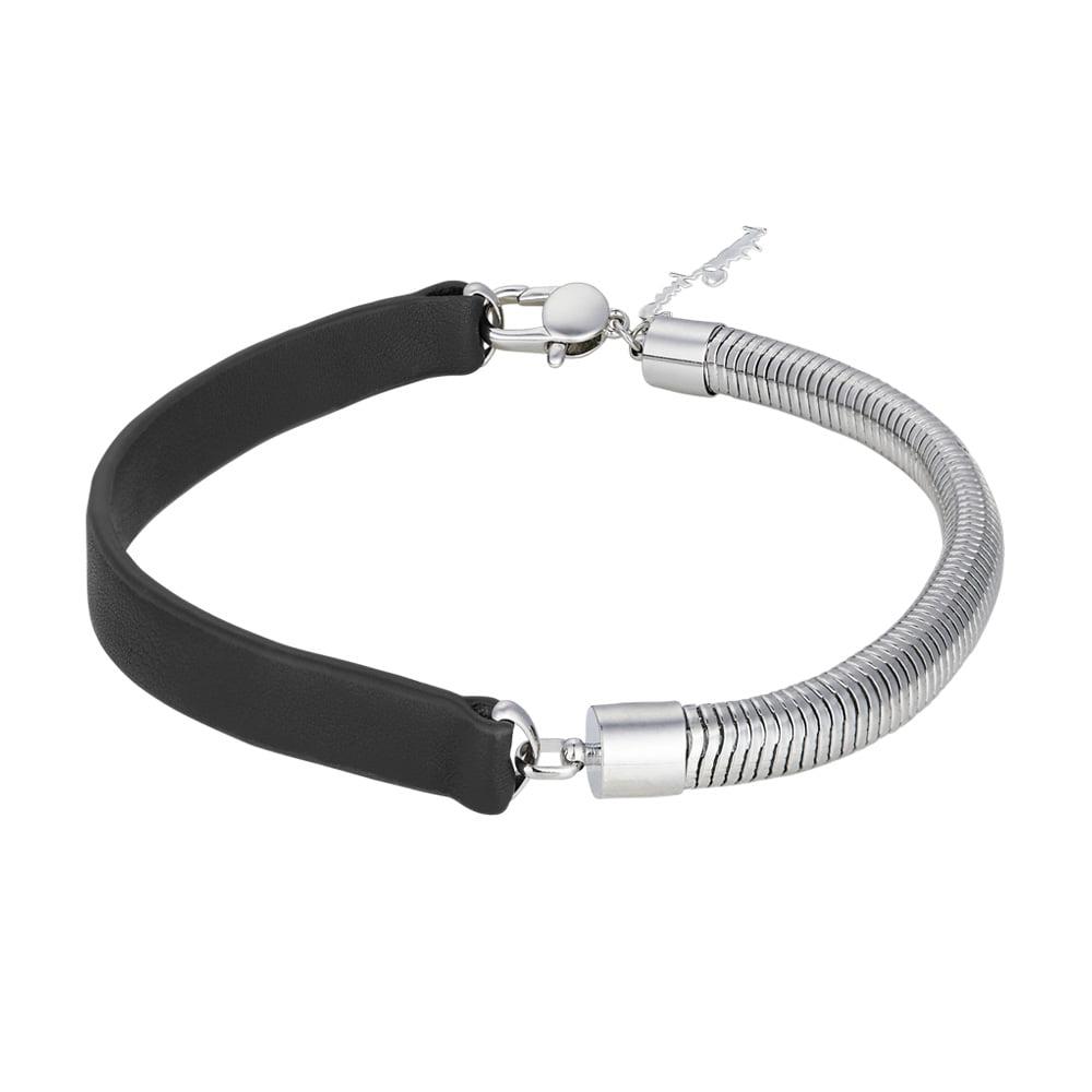 Half-leather black necklace