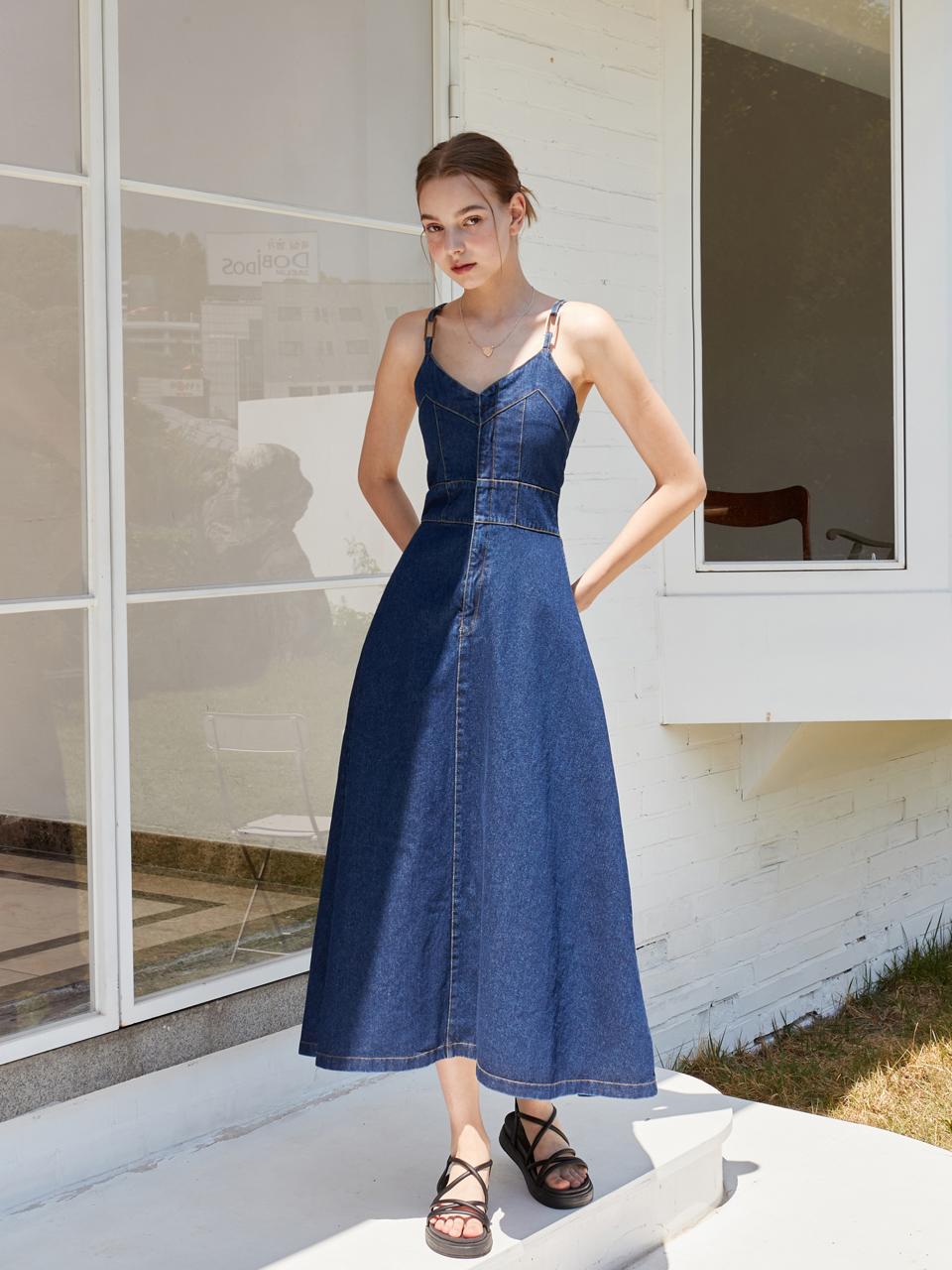 데님스모크원피스 딥블루 AD104
