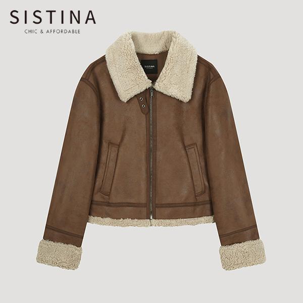 시어링 집업 무스탕 자켓_AWUJKO41010_BR