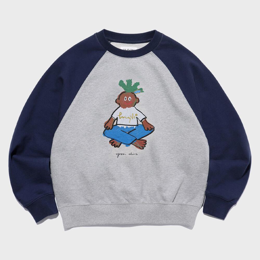 (MONDAYROUTINE) POTATO YOGA BOY CREWNECK GRAY