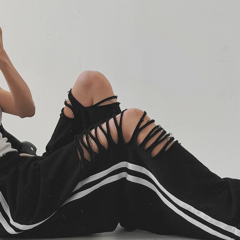 데미지라걸트랙와이드팬츠-pt