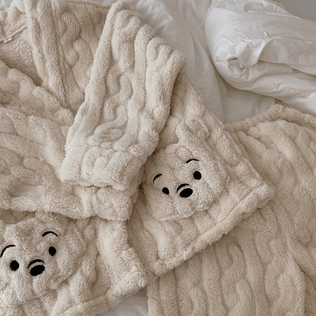 [겨울] 베어 꽈배기 가디건 수면잠옷 홈웨어 SET