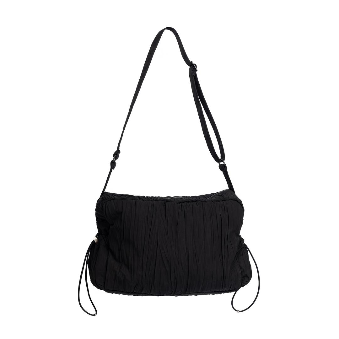 PLEATS HYBRID SHOULDER CROSS BODY BAG (BLACK)