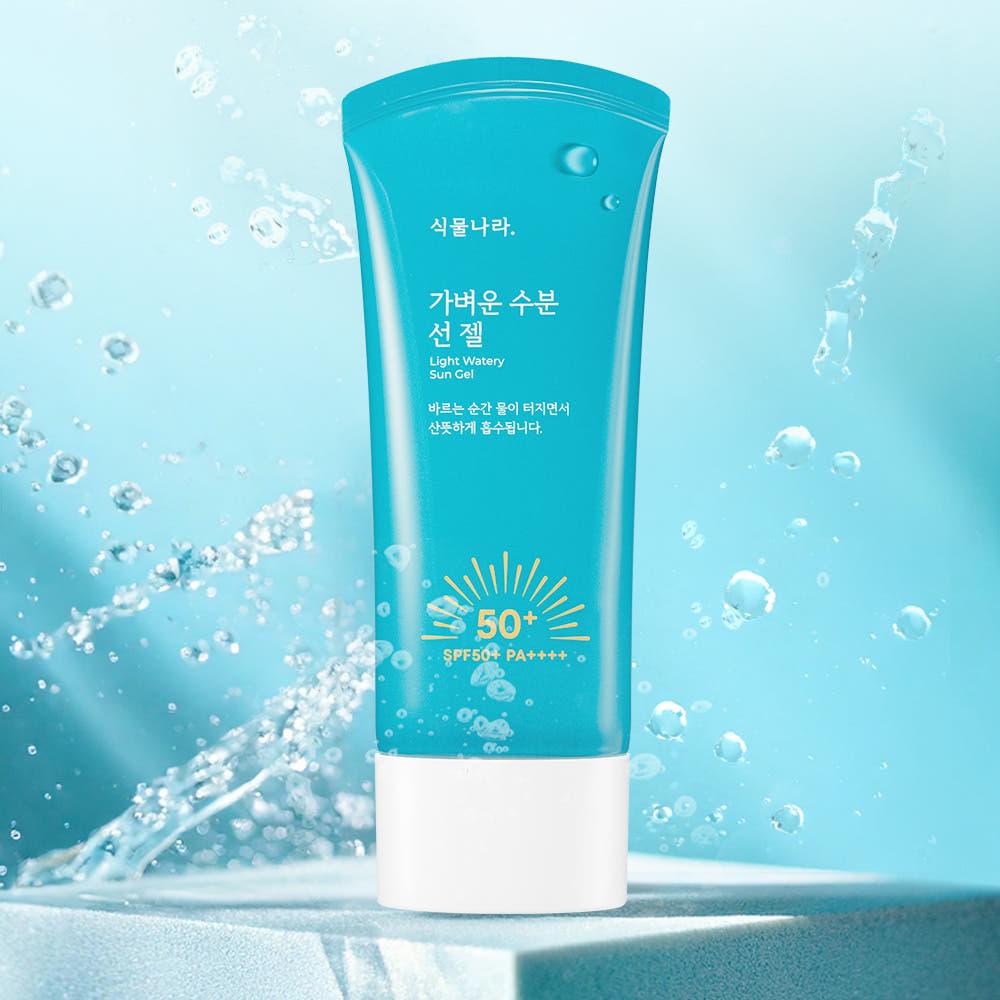 식물나라 가벼운 수분 선 젤 선크림 더블 기획 60mL x 2개, SPF50+ PA++++ 