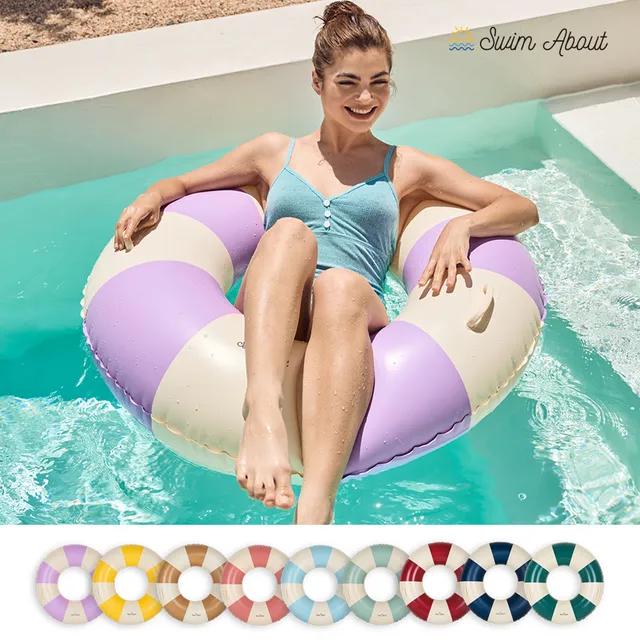 대형 클래식 원형 튜브 성인 물놀이 스트라이프 감성 손잡이 수영장 튜브