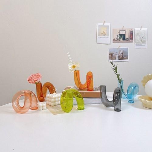 북유럽 오브제 꼬임 웨이브 화병 겸 디퓨저용기 6컬러