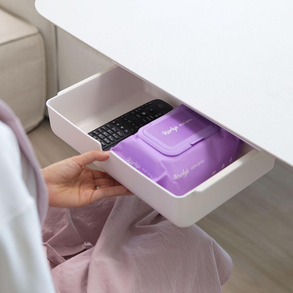 부착식 언더 히든 서랍 대형 슬라이딩 책상 밑 접착 미니 소품 정리함 수납함