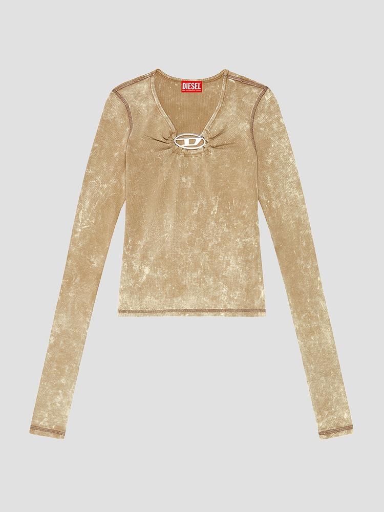 TAN RESPEC RIBBED TOP  디젤(DIESEL) 탠 립 탑