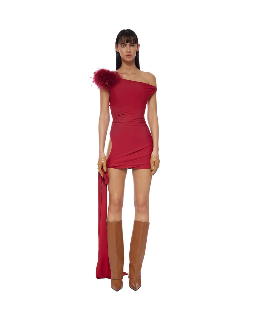 Scarlet Feather Mini Dress — Fancì Club