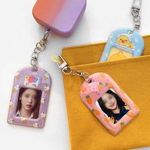 애니멀 포카홀더 2p세트 아이돌 포토카드홀더 보관 투명 캐릭터 굿즈 가방키링 증사홀더