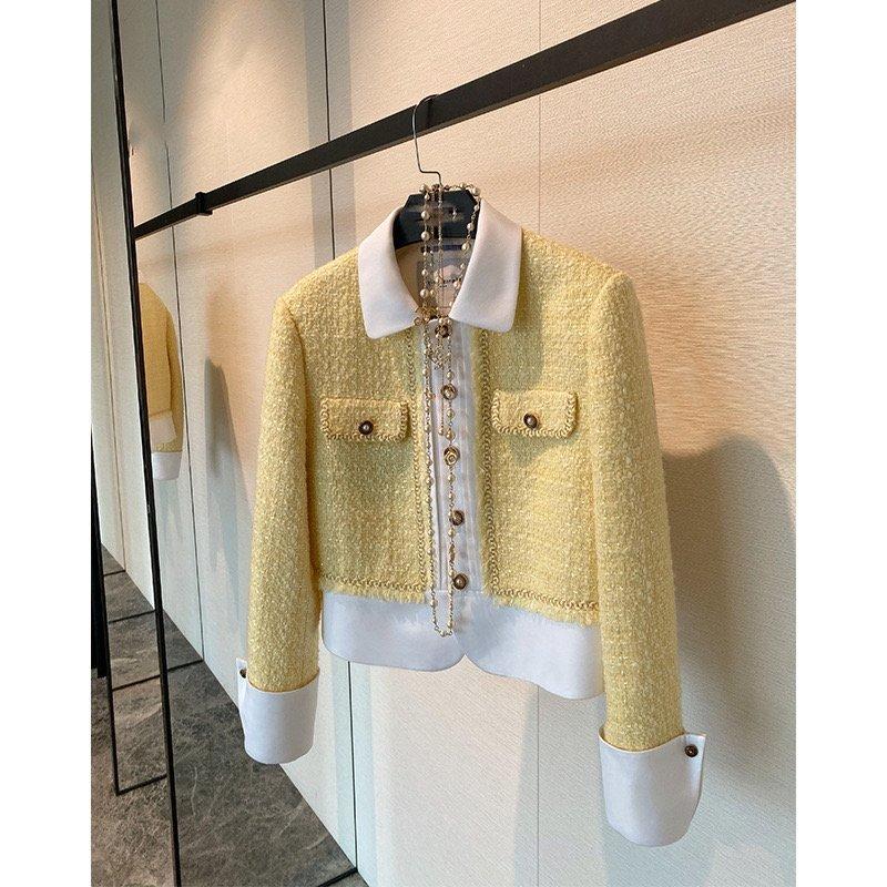 무드셔츠트위드자켓 (옐로우,네이비)