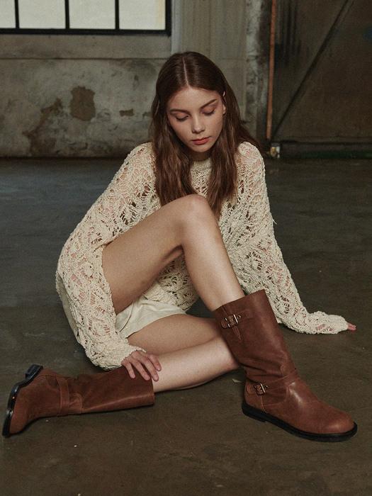 VINTAGE BIKER BOOT_3COLORS
