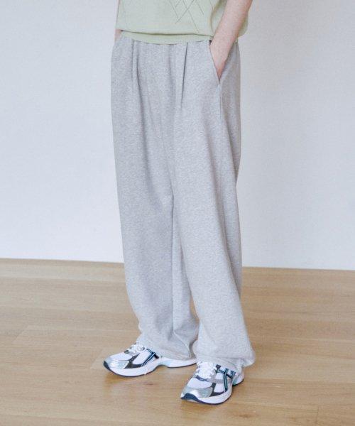 헤비웨이트 투턱 스트링 스웨트팬츠_그레이