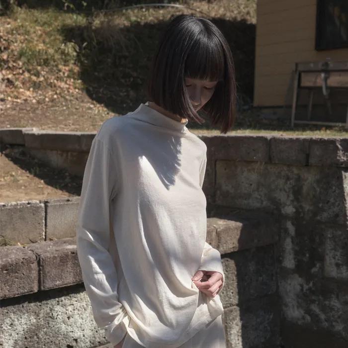 COTTON HALF NECK TOP (IVORY)