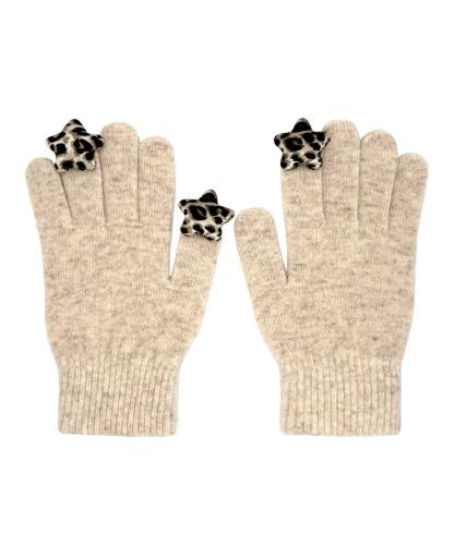 스타 울 장갑 [오트밀 레오파드]