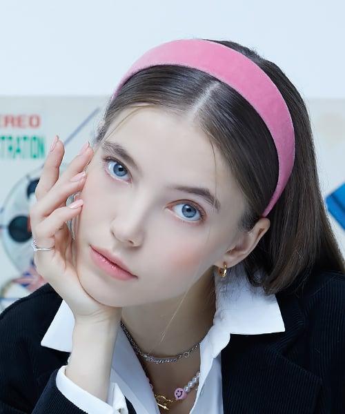 벨벳 헤어밴드_핑크