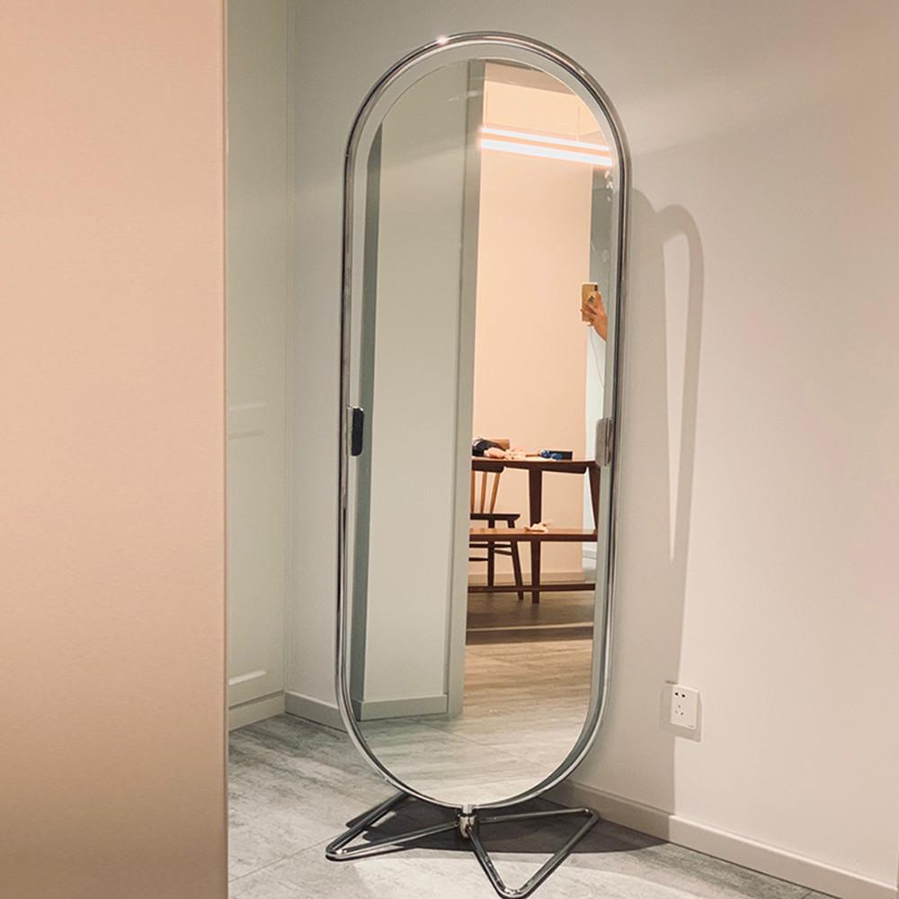 고급 스테인레스 이동식 전신 스탠드 거울 각도조절 옷가게 피팅룸 드레스룸 인테리어 59x169cm